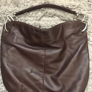 Loewe Burgundy Chain Buckle Shoulder Handbag